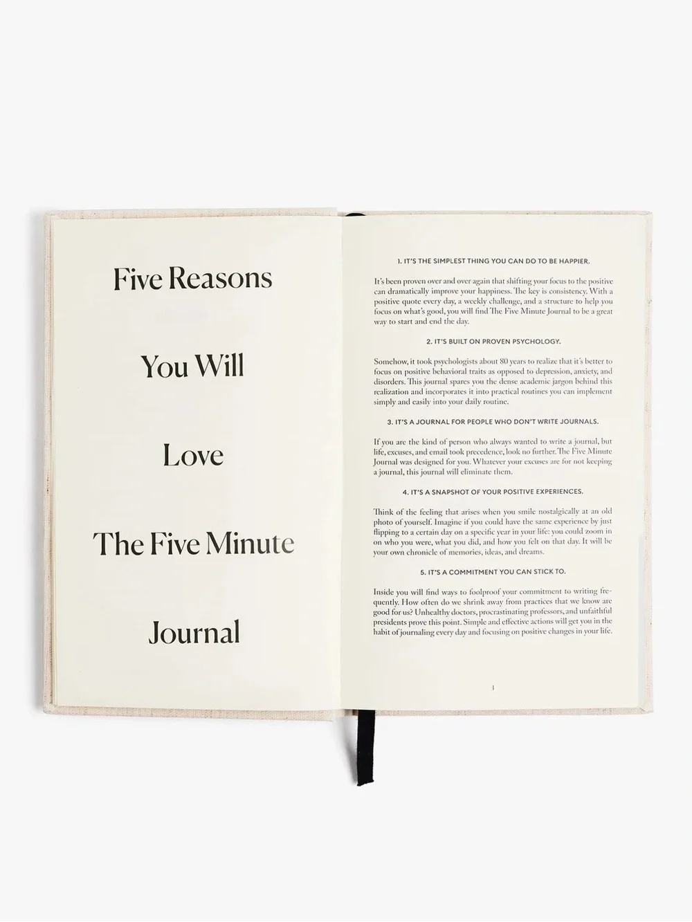 The Five Minute Journal (Fit Edition) Hardcover - Natural Linen